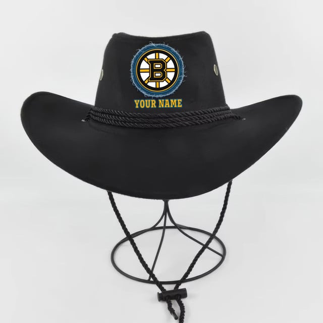LIMITED EDITION - NEW CUSTOMIZED NHL02 BTB BOSTON BRUINS COWBOY HAT