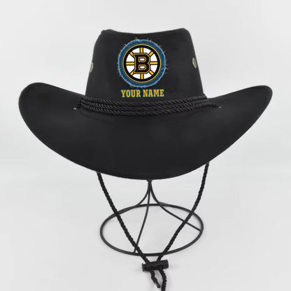 LIMITED EDITION - NEW CUSTOMIZED NHL02 BTB BOSTON BRUINS COWBOY HAT