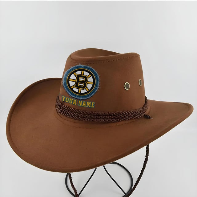 LIMITED EDITION - NEW CUSTOMIZED NHL02 BTB BOSTON BRUINS COWBOY HAT