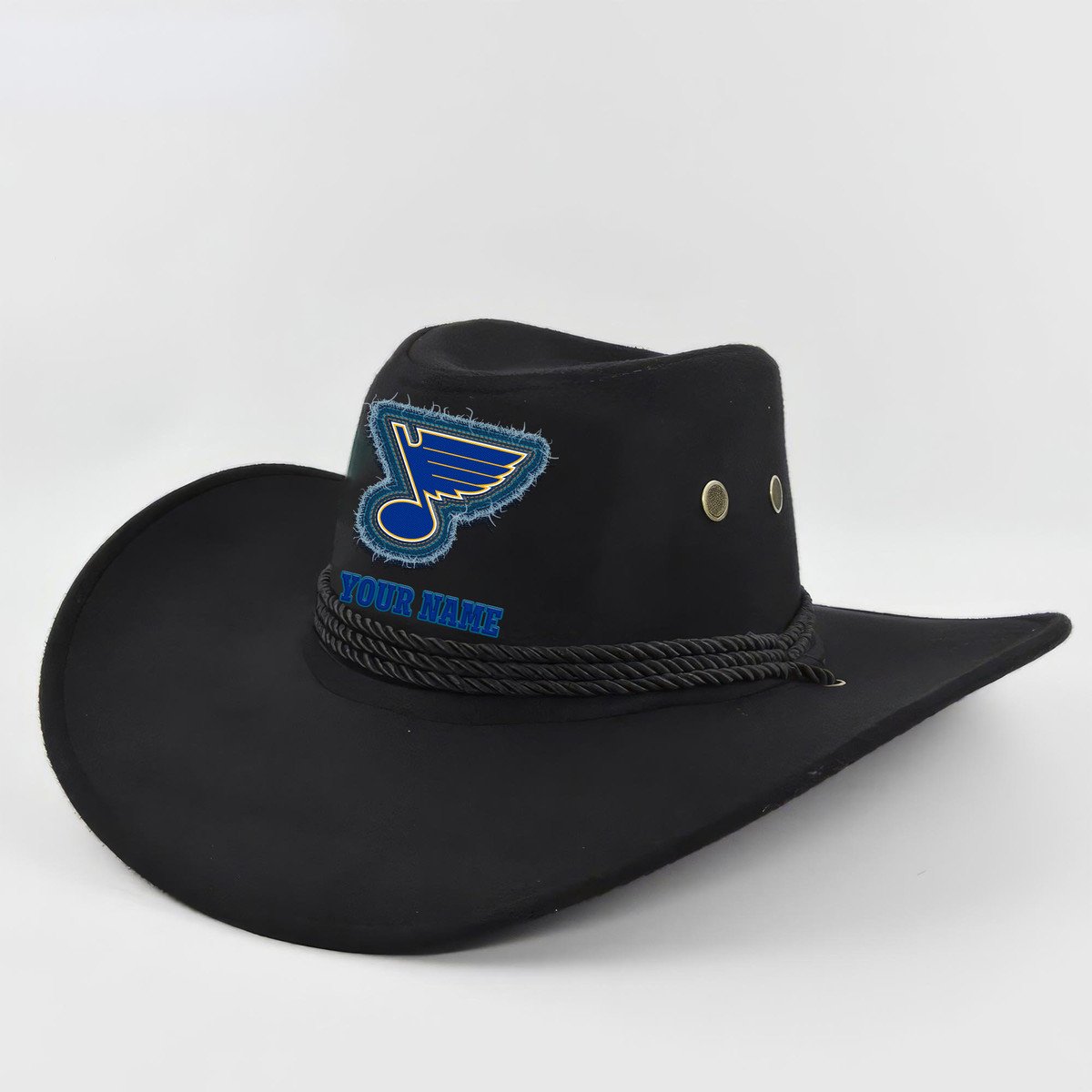 LIMITED EDITION - NEW CUSTOMIZED NHL14 SLB ST. LOUIS BLUES COWBOY HAT