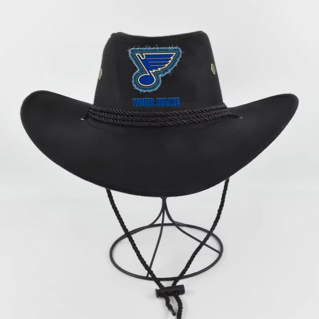 LIMITED EDITION - NEW CUSTOMIZED NHL14 SLB ST. LOUIS BLUES COWBOY HAT