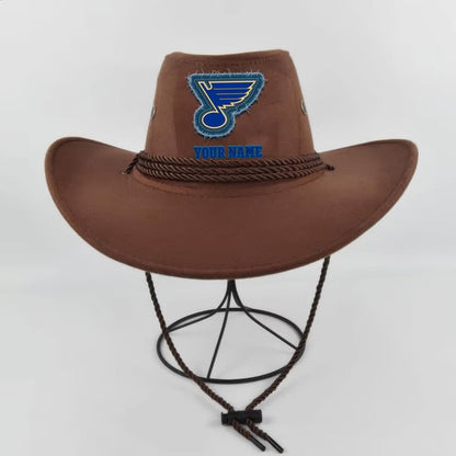 LIMITED EDITION - NEW CUSTOMIZED NHL14 SLB ST. LOUIS BLUES COWBOY HAT