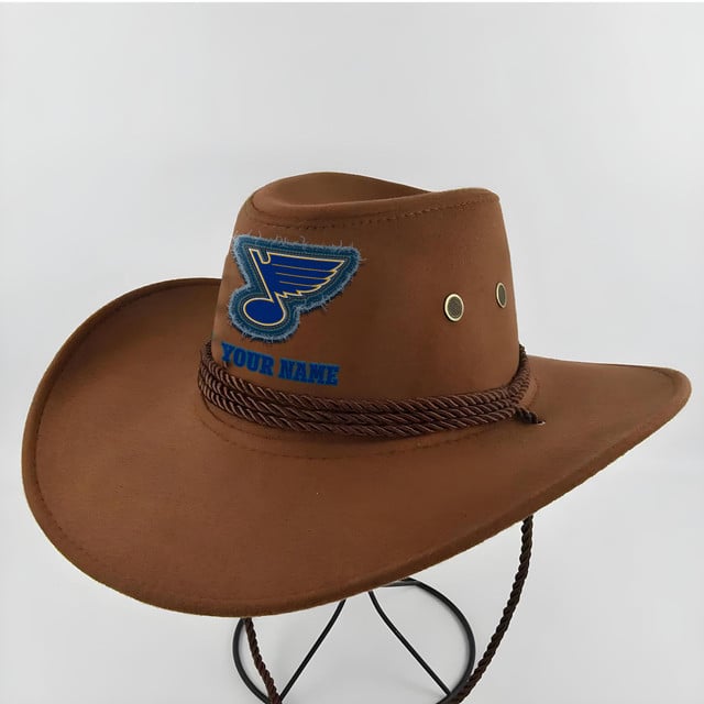 LIMITED EDITION - NEW CUSTOMIZED NHL14 SLB ST. LOUIS BLUES COWBOY HAT
