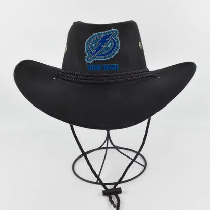 LIMITED EDITION - NEW CUSTOMIZED NHL12 TPL TAMPA BAY LIGHTNING COWBOY HAT