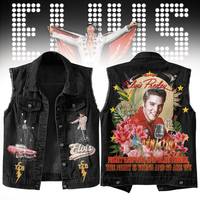 ELVIS PREMIUM LIMITED EDITION UNISEX SLEEVELESS DENIM JACKET