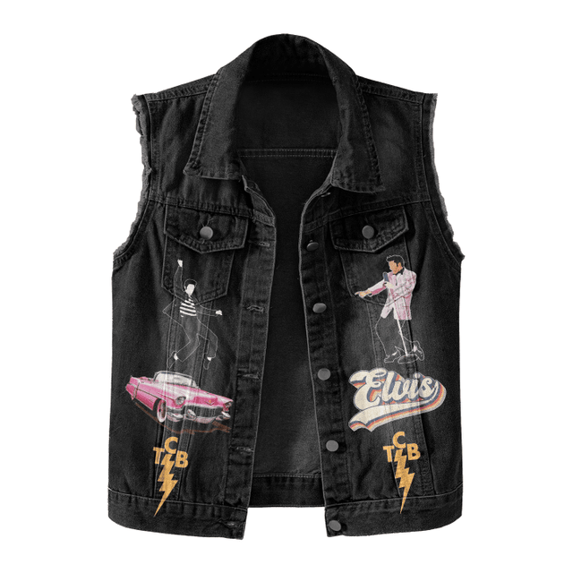 ELVIS PREMIUM LIMITED EDITION UNISEX SLEEVELESS DENIM JACKET