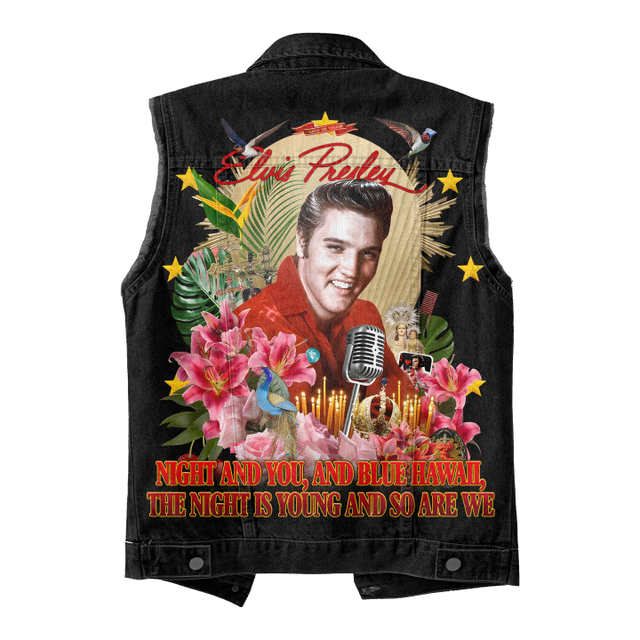 ELVIS PREMIUM LIMITED EDITION UNISEX SLEEVELESS DENIM JACKET