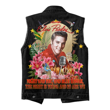ELVIS PREMIUM LIMITED EDITION UNISEX SLEEVELESS DENIM JACKET