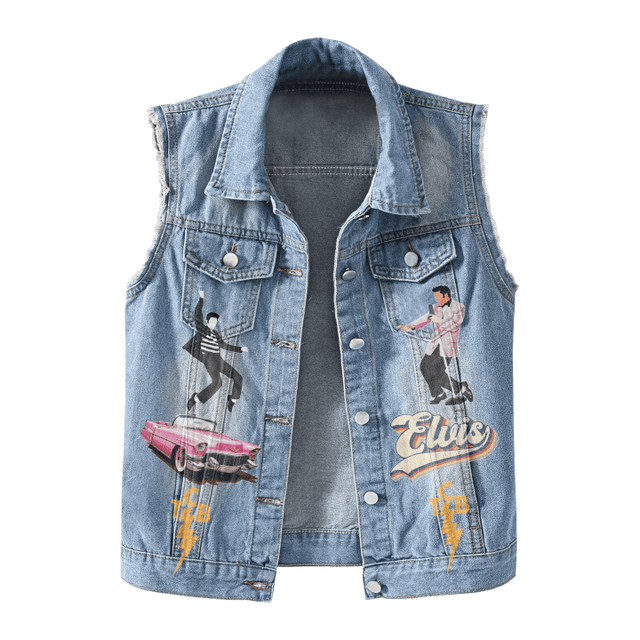 ELVIS PREMIUM LIMITED EDITION UNISEX SLEEVELESS DENIM JACKET