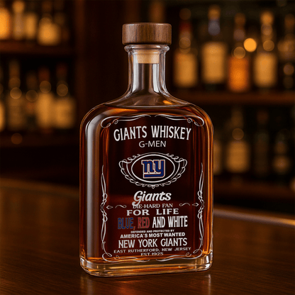 LIMITED EDITION - NEW CUSTOMIZED NFL32 NYG NEW YORK GIANTS LUXURY WHISKEY BOTTLE 450ML