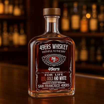 LIMITED EDITION - NEW CUSTOMIZED NFL11 SF49 SAN FRANCISCO 49ERS LUXURY WHISKEY BOTTLE 450ML
