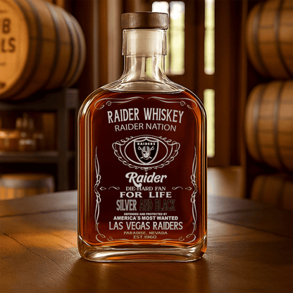 LIMITED EDITION - NEW CUSTOMIZED NFL07 LVR LAS VEGAS RAIDERS LUXURY WHISKEY BOTTLE 450ML