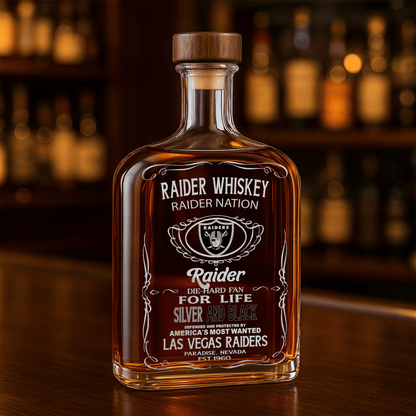 LIMITED EDITION - NEW CUSTOMIZED NFL07 LVR LAS VEGAS RAIDERS LUXURY WHISKEY BOTTLE 450ML