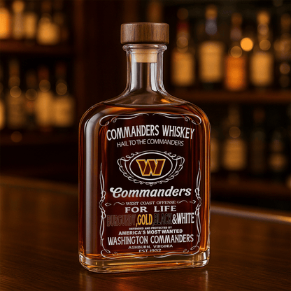 LIMITED EDITION - NEW CUSTOMIZED NFL12 WTC WASHINGTON COMMANDERS LUXURY WHISKEY BOTTLE 450ML