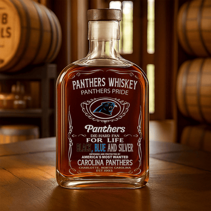 LIMITED EDITION - NEW CUSTOMIZED NFL23 CLP CAROLINA PANTHERS LUXURY WHISKEY BOTTLE 450ML