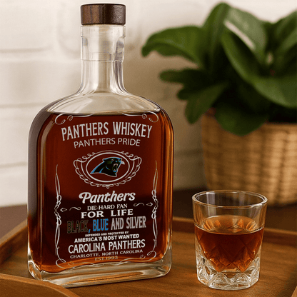 LIMITED EDITION - NEW CUSTOMIZED NFL23 CLP CAROLINA PANTHERS LUXURY WHISKEY BOTTLE 450ML