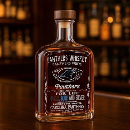 LIMITED EDITION - NEW CUSTOMIZED NFL23 CLP CAROLINA PANTHERS LUXURY WHISKEY BOTTLE 450ML