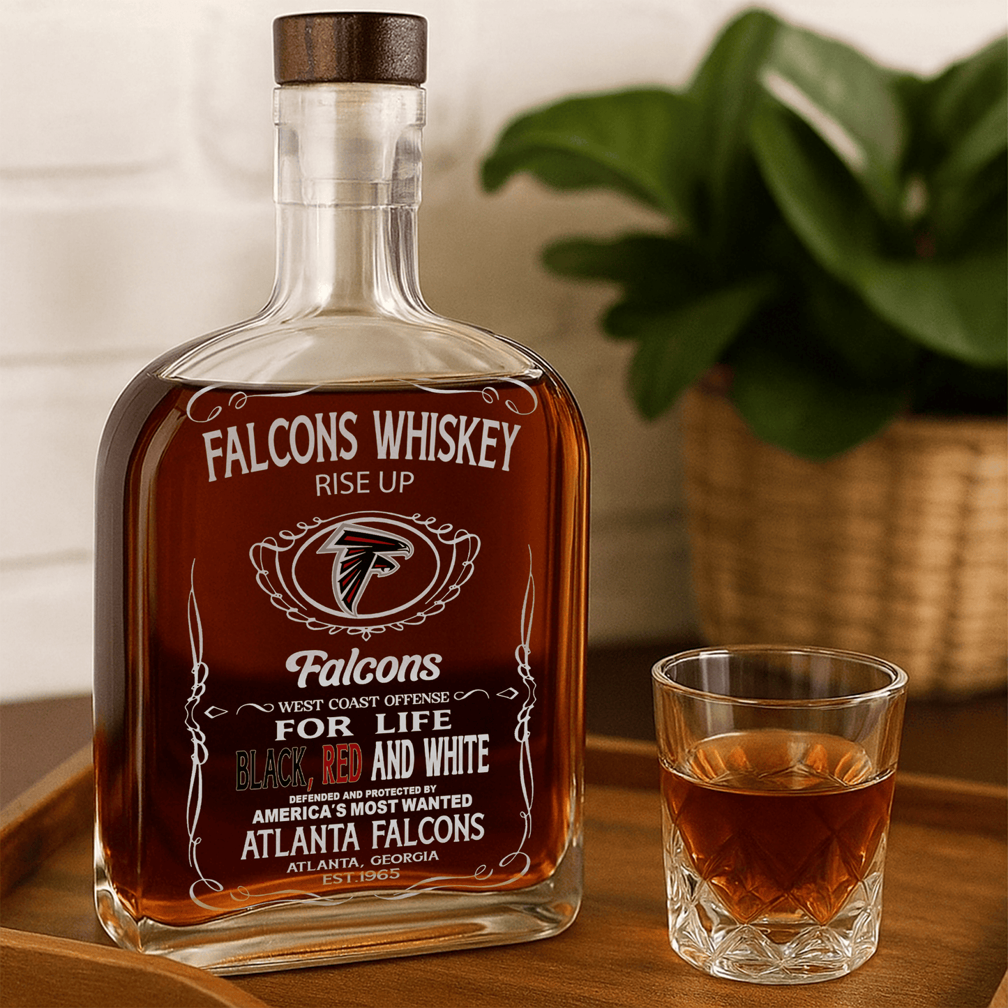 LIMITED EDITION - NEW CUSTOMIZED NFL18 ATF ATLANTA FALCONS LUXURY WHISKEY BOTTLE 450ML