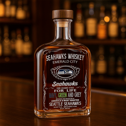 LIMITED EDITION - NEW CUSTOMIZED NFL06 SSH SEATTLE SEAHAWKS LUXURY WHISKEY BOTTLE 450ML