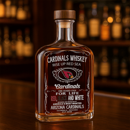 LIMITED EDITION - NEW CUSTOMIZED NFL20 ARC ARIZONA CARDINALS LUXURY WHISKEY BOTTLE 450ML