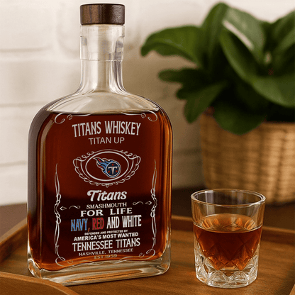 LIMITED EDITION - NEW CUSTOMIZED NFL31 TST TENNESSEE TITANS LUXURY WHISKEY BOTTLE 450ML