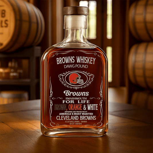 LIMITED EDITION - NEW CUSTOMIZED NFL29 CLB CLEVELAND BROWNS LUXURY WHISKEY BOTTLE 450ML