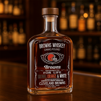 LIMITED EDITION - NEW CUSTOMIZED NFL29 CLB CLEVELAND BROWNS LUXURY WHISKEY BOTTLE 450ML