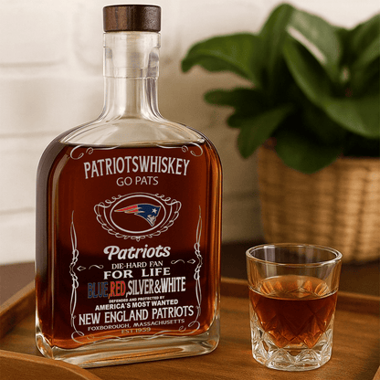 LIMITED EDITION - NEW CUSTOMIZED NFL27 NEP NEW ENGLAND PATRIOTS LUXURY WHISKEY BOTTLE 450ML
