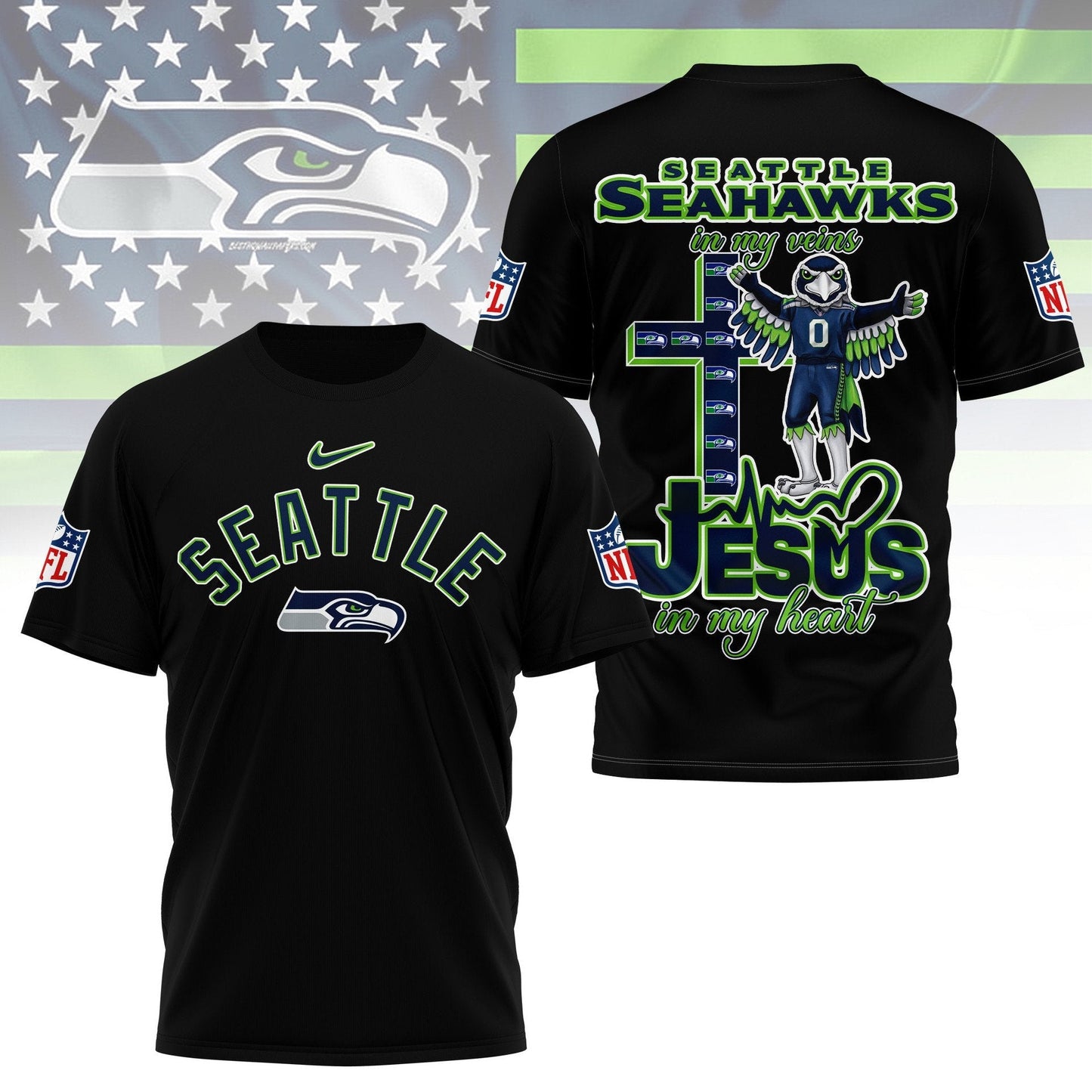 LIMITED EDITION - NEW PREMIUM NFL06 SSH SEATTLE SEAHAWKS UNISEX T-SHIRT
