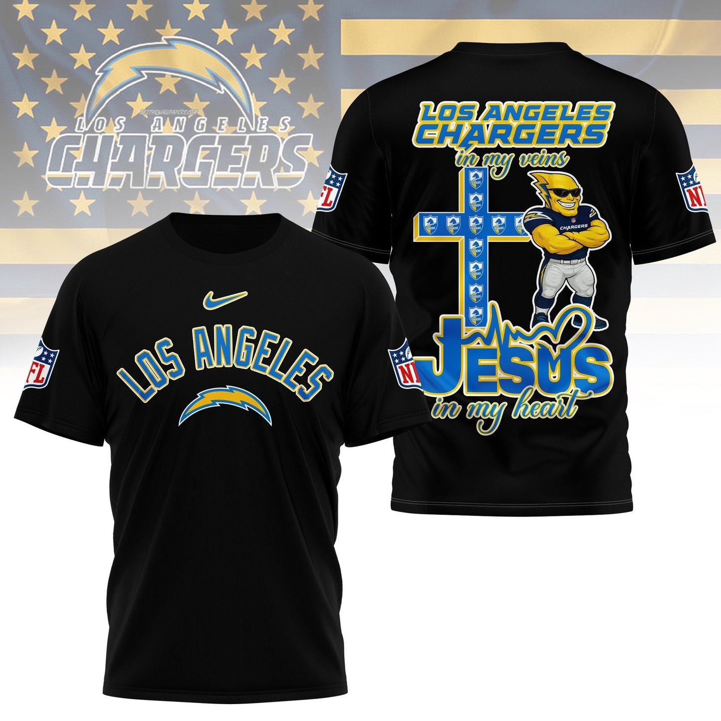 LIMITED EDITION - NEW PREMIUM NFL09 LAC  LOS ANGELES CHARGERS UNISEX T-SHIRT