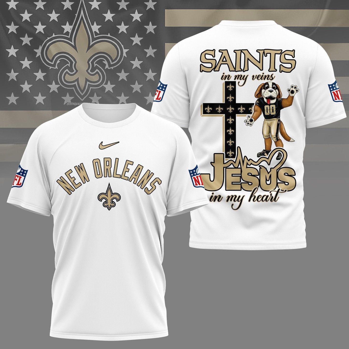 LIMITED EDITION - NEW PREMIUM NFL24 NOS NEW ORLEANS SAINTS UNISEX T-SHIRT
