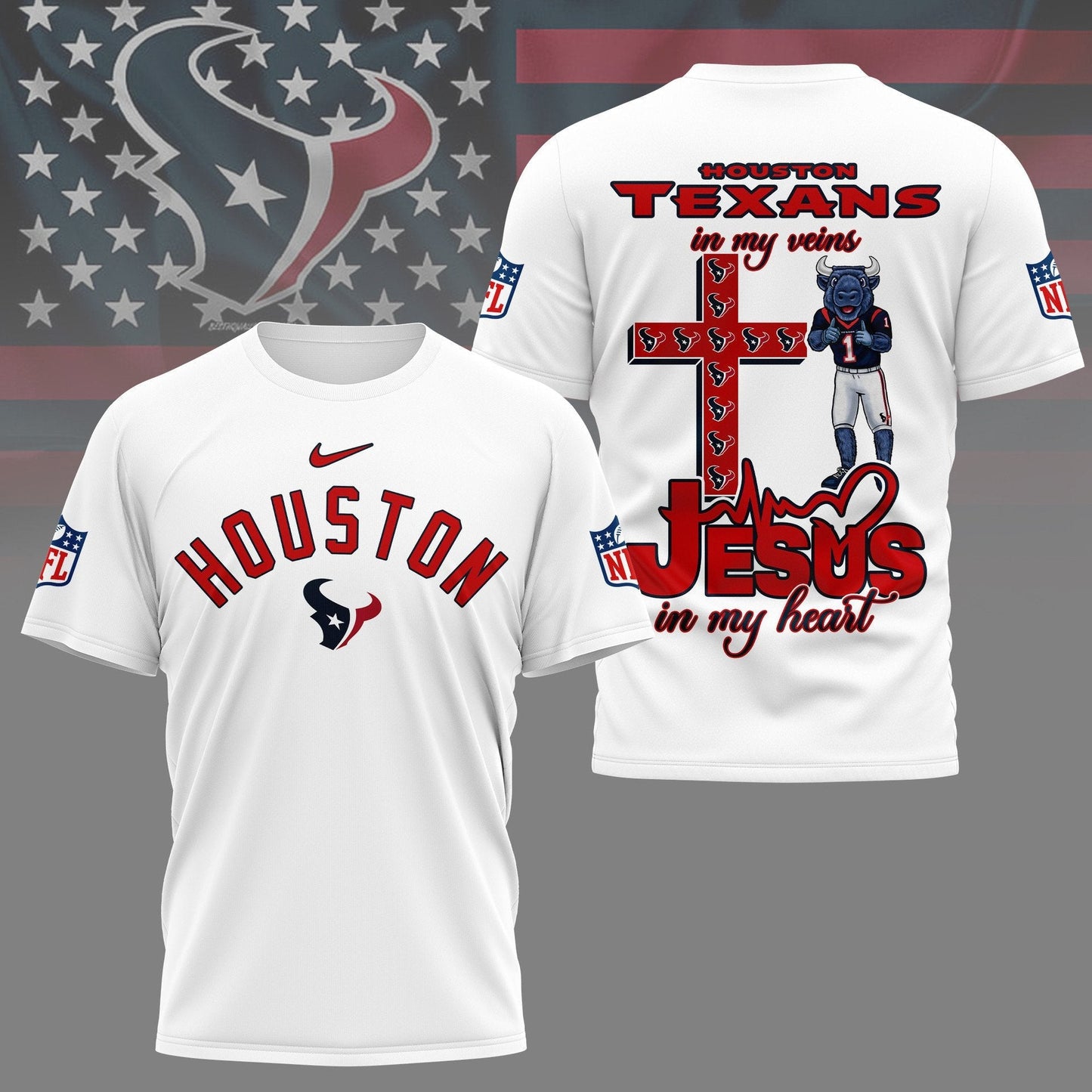 LIMITED EDITION - NEW PREMIUM NFL15 HTT HOUSTON TEXANS UNISEX T-SHIRT