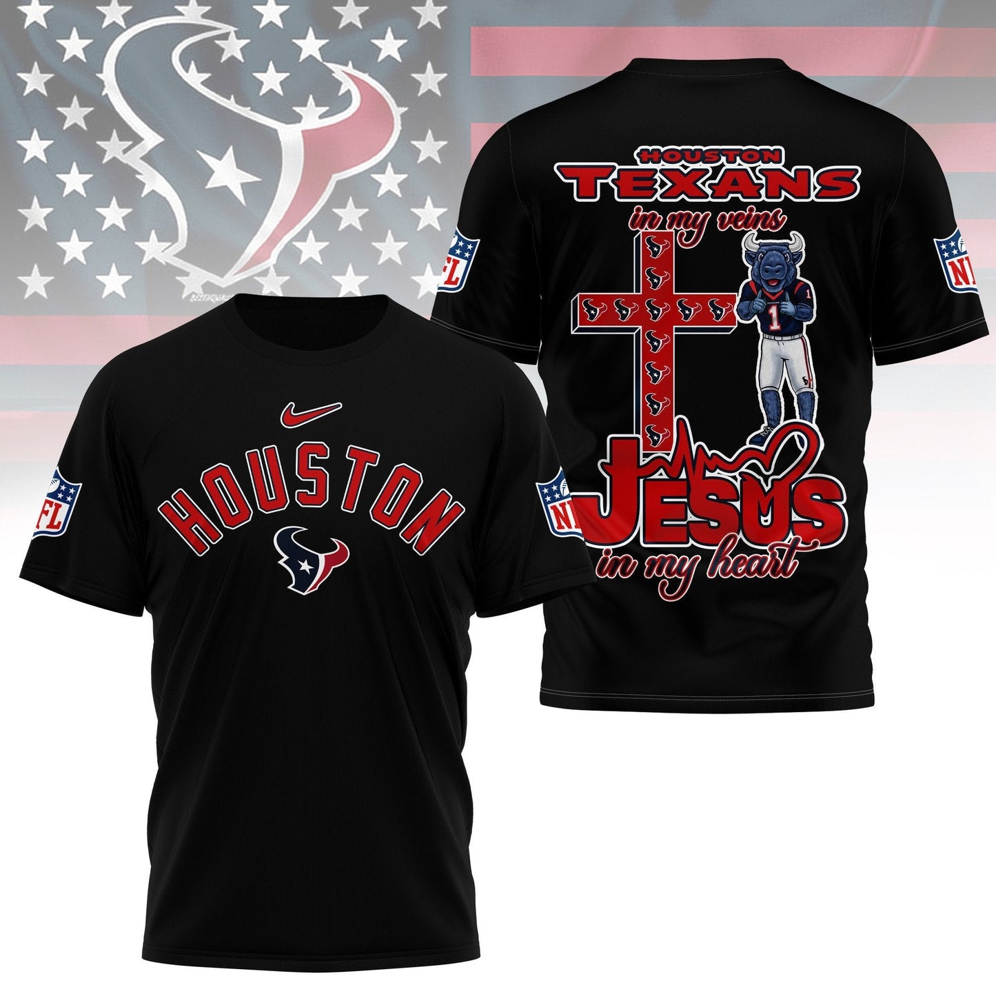 LIMITED EDITION - NEW PREMIUM NFL15 HTT HOUSTON TEXANS UNISEX T-SHIRT