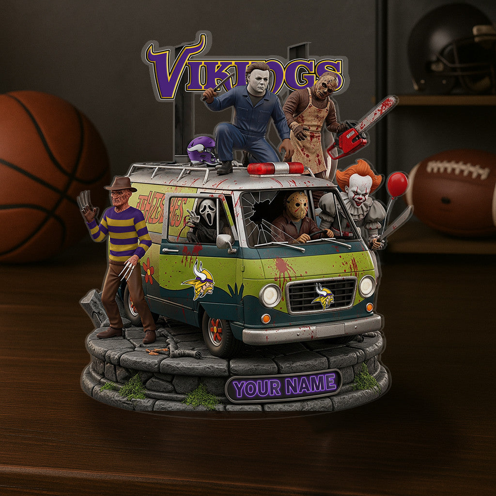 LIMITED EDITION - NEW CUSTOMIZED NFL05 MVK MINNESOTA VIKINGS HORROR MOVIE ACRYLIC PLAQUE
