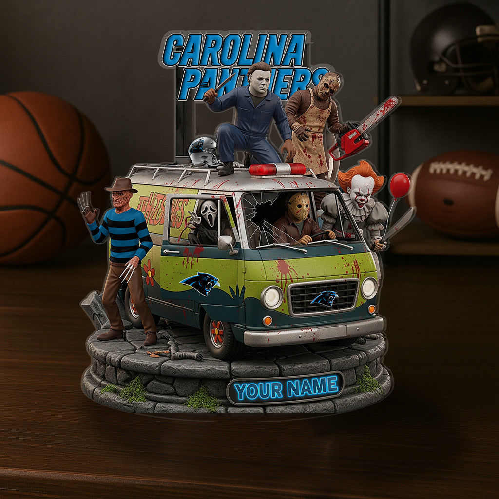 LIMITED EDITION - NEW CUSTOMIZED NFL23 CLP CAROLINA PANTHERS HORROR MOVIE ACRYLIC PLAQUE