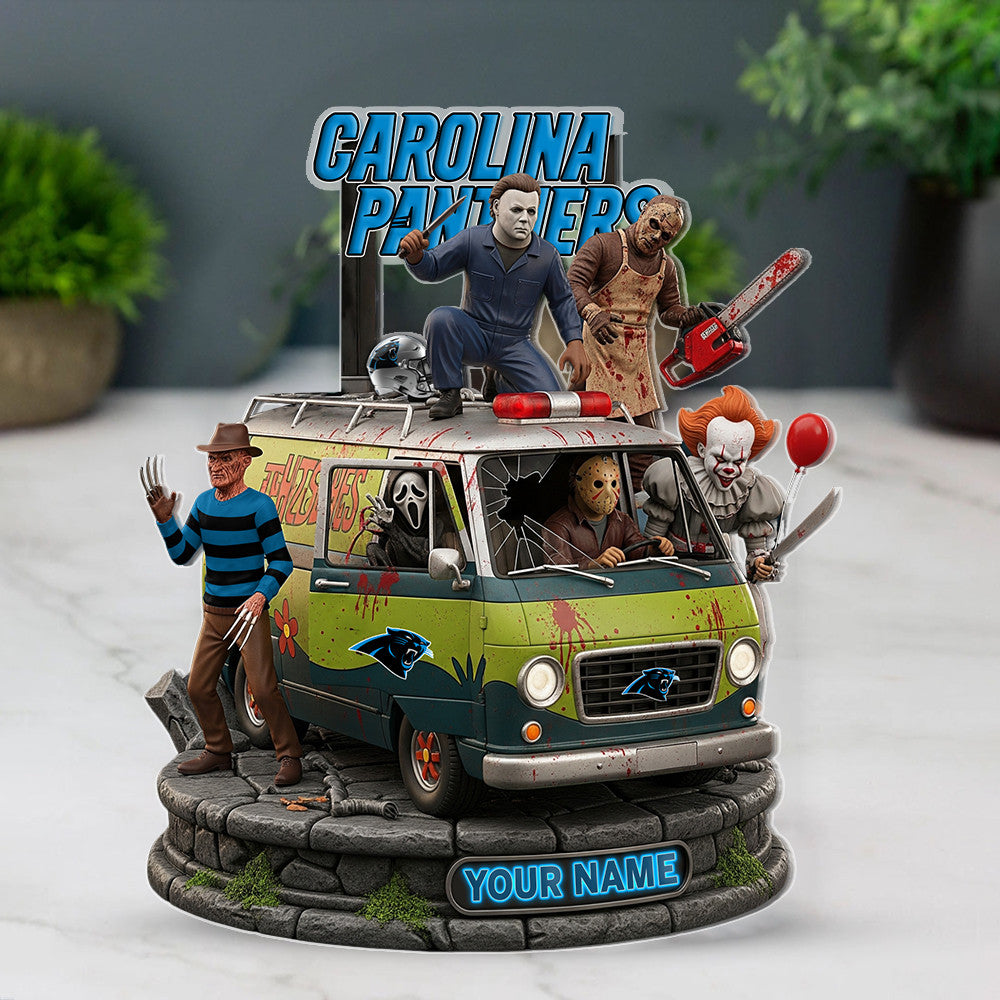 LIMITED EDITION - NEW CUSTOMIZED NFL23 CLP CAROLINA PANTHERS HORROR MOVIE ACRYLIC PLAQUE