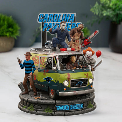 LIMITED EDITION - NEW CUSTOMIZED NFL23 CLP CAROLINA PANTHERS HORROR MOVIE ACRYLIC PLAQUE