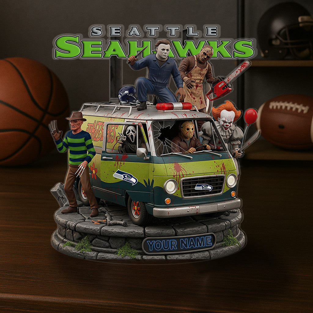 LIMITED EDITION - NEW CUSTOMIZED NFL06 SSH SEATTLE SEAHAWKS HORROR MOVIE ACRYLIC PLAQUE