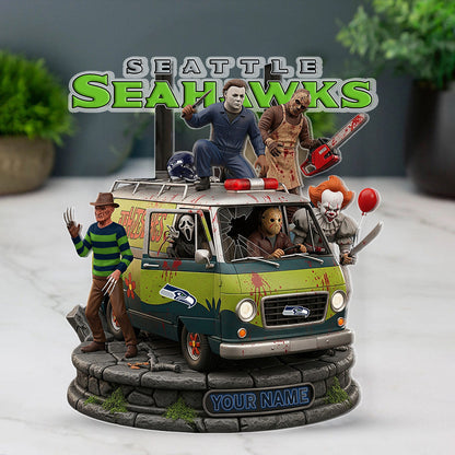 LIMITED EDITION - NEW CUSTOMIZED NFL06 SSH SEATTLE SEAHAWKS HORROR MOVIE ACRYLIC PLAQUE