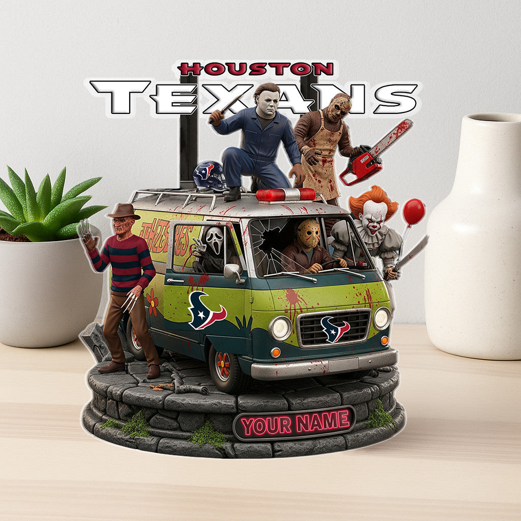 LIMITED EDITION - NEW CUSTOMIZED NFL15 HTT HOUSTON TEXANS HORROR MOVIE ACRYLIC PLAQUE