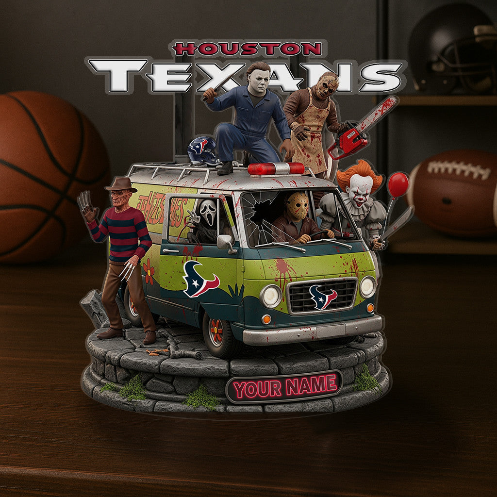 LIMITED EDITION - NEW CUSTOMIZED NFL15 HTT HOUSTON TEXANS HORROR MOVIE ACRYLIC PLAQUE