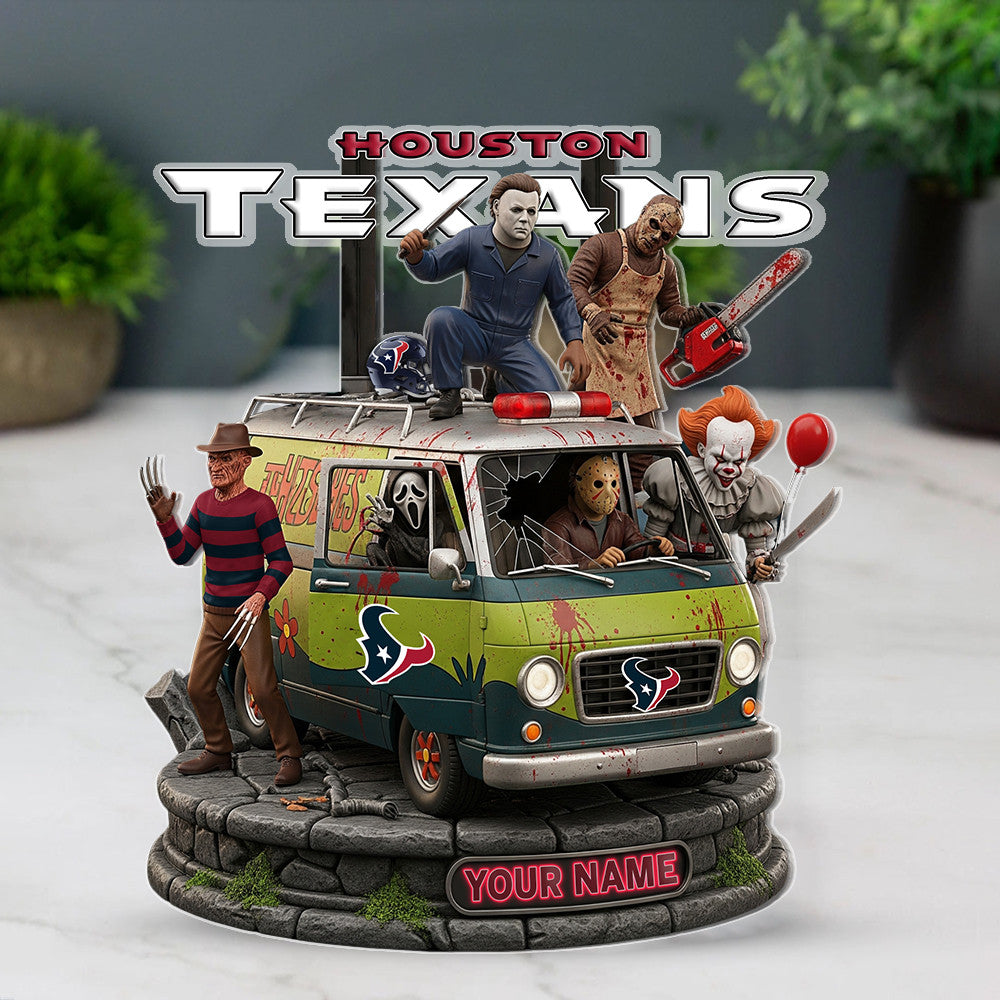 LIMITED EDITION - NEW CUSTOMIZED NFL15 HTT HOUSTON TEXANS HORROR MOVIE ACRYLIC PLAQUE