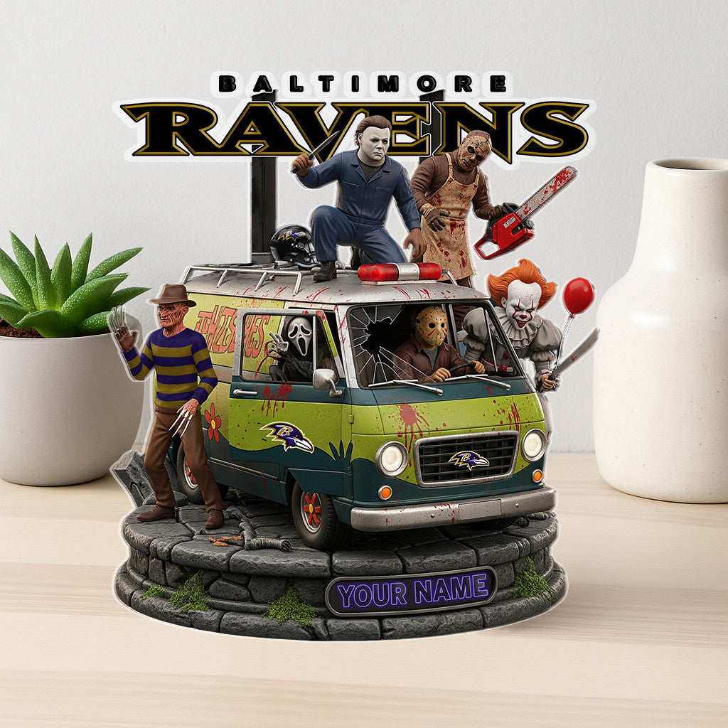 LIMITED EDITION - NEW CUSTOMIZED NFL28 BTR BALTIMORE RAVENS HORROR MOVIE ACRYLIC PLAQUE