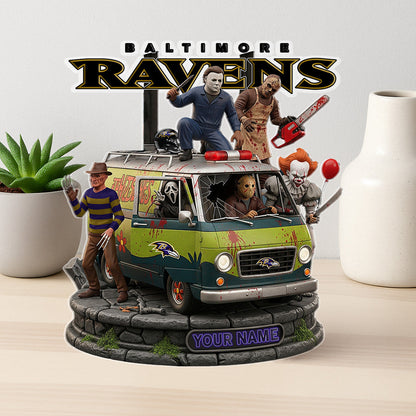 LIMITED EDITION - NEW CUSTOMIZED NFL28 BTR BALTIMORE RAVENS HORROR MOVIE ACRYLIC PLAQUE