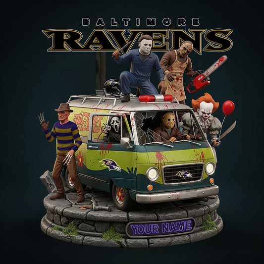 LIMITED EDITION - NEW CUSTOMIZED NFL28 BTR BALTIMORE RAVENS HORROR MOVIE ACRYLIC PLAQUE