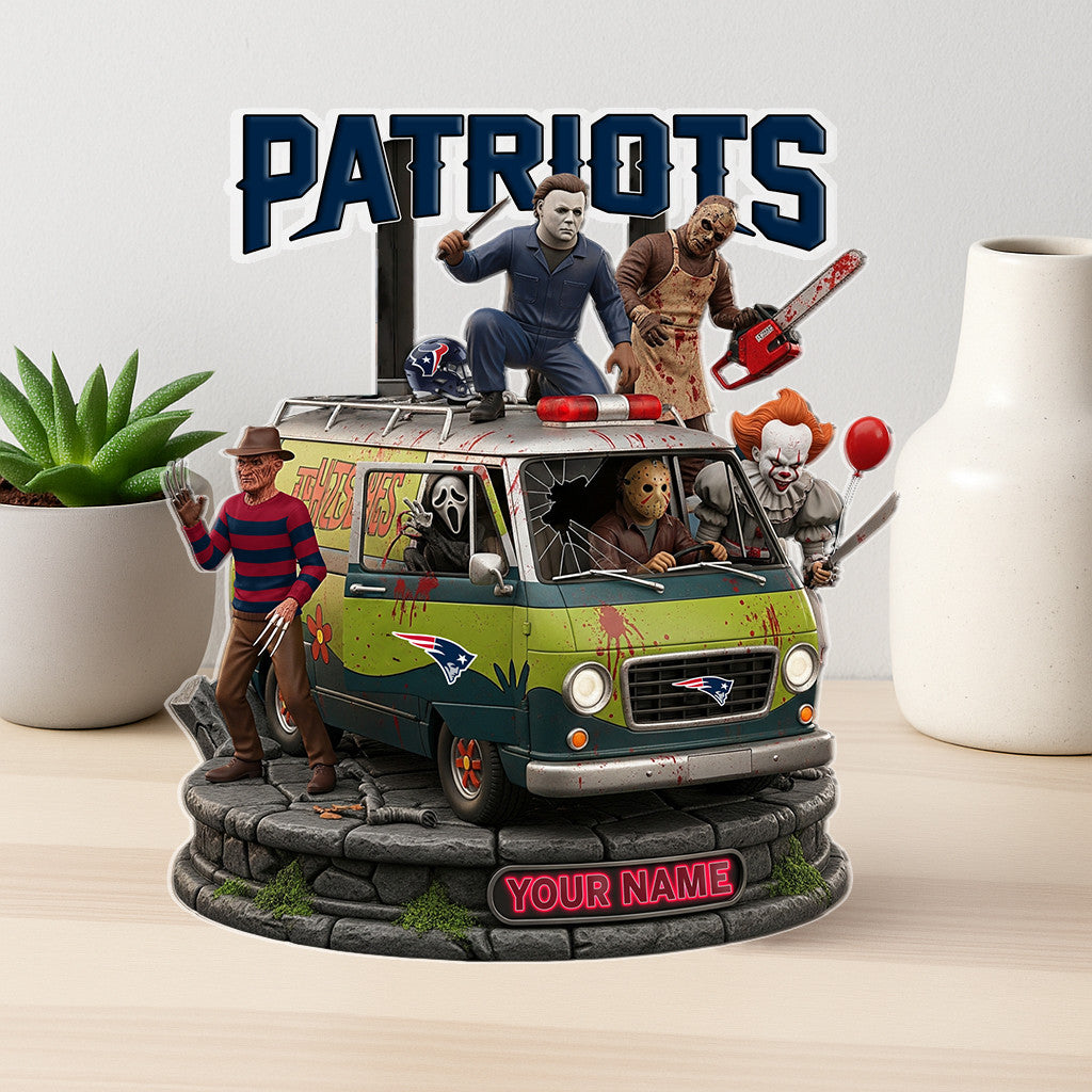 LIMITED EDITION - NEW CUSTOMIZED NFL27 NEP NEW ENGLAND PATRIOTS HORROR MOVIE ACRYLIC PLAQUE