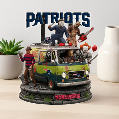 LIMITED EDITION - NEW CUSTOMIZED NFL27 NEP NEW ENGLAND PATRIOTS HORROR MOVIE ACRYLIC PLAQUE