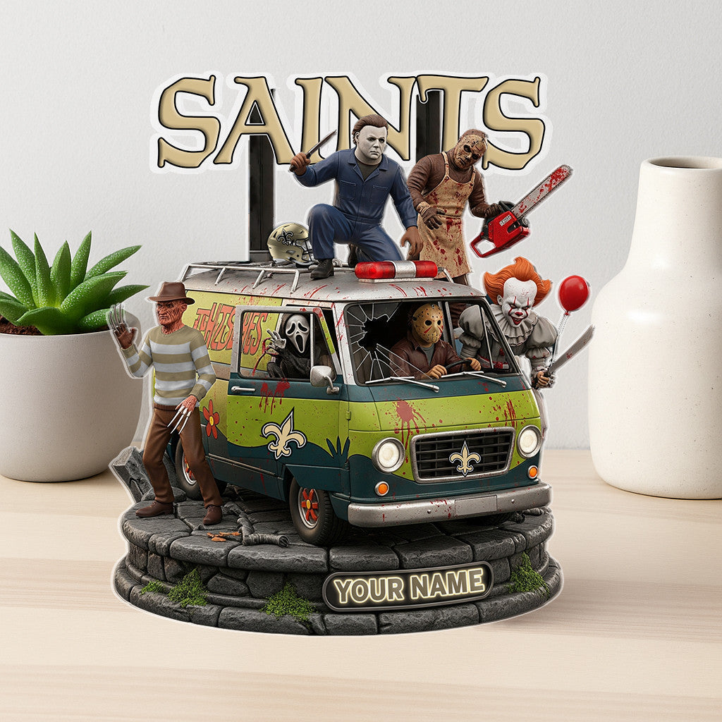 LIMITED EDITION - NEW CUSTOMIZED NFL24 NOS NEW ORLEANS SAINTS HORROR MOVIE ACRYLIC PLAQUE