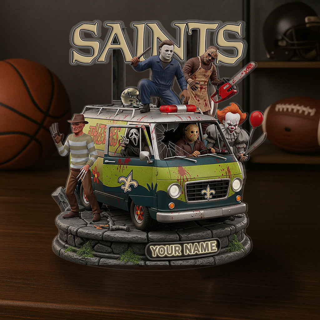 LIMITED EDITION - NEW CUSTOMIZED NFL24 NOS NEW ORLEANS SAINTS HORROR MOVIE ACRYLIC PLAQUE