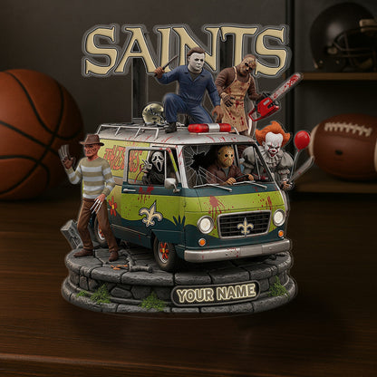 LIMITED EDITION - NEW CUSTOMIZED NFL24 NOS NEW ORLEANS SAINTS HORROR MOVIE ACRYLIC PLAQUE